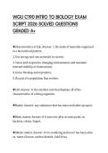 WGU C190 INTRO TO BIOLOGY EXAM SCRIPT 2026 SOLVED QUESTIONS GRADED A&plus;