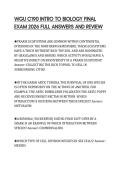WGU C190 INTRO TO BIOLOGY FINAL EXAM 2026 FULL ANSWERS AND REVIEW