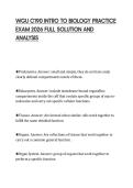 WGU C190 INTRO TO BIOLOGY PRACTICE EXAM 2026 FULL SOLUTION AND ANALYSIS