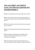 WGU C653 HEREDITY AND GENETICS ACTUAL TEST PAPER 2026 QUESTIONS WITH SOLUTIONS GRADED A&plus;
