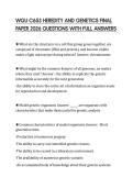 WGU C653 HEREDITY AND GENETICS FINAL PAPER 2026 QUESTIONS WITH FULL ANSWERS