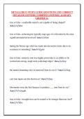 METALLURGY STUDY GUIDE QUESTIONS AND CORRECT  DETAILED ANSWERS &lpar;VERIFIED ANSWERS&rpar; ALREADY  GRADED A&plus;