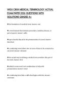 WGU C804 MEDICAL TERMINOLOGY ACTUAL EXAM PAPER 2026 QUESTIONS WITH SOLUTIONS GRADED A&plus;