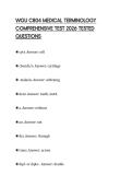 WGU C804 MEDICAL TERMINOLOGY COMPREHENSIVE TEST 2026 TESTED QUESTIONS