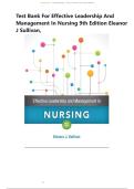 Test bank for effective leadership and management in nursing 9th edition eleanor j sullivan &vert; All Questions and Answers Verified&vert; 2026 Newest