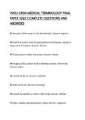 WGU C804 MEDICAL TERMINOLOGY FINAL PAPER 2026 COMPLETE QUESTIONS AND ANSWERS