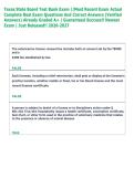 Texas State Board Test Bank Exam &vert;&vert;Most Recent Exam Actual  Complete Real Exam Questions And Correct Answers &lpar;Verified  Answers&rpar; Already Graded A&plus; &vert; Guaranteed Success&excl;&excl; Newest  Exam &vert; Just Released&excl;&excl; 2026-2027  