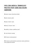 WGU C804 MEDICAL TERMINOLOGY PRACTICE STUDY GUIDE 2026 SOLVED QUESTIONS