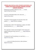 PERIOD 6-RS-03 METALLURGY WELDING QUESTIONS AND  CORRECT DETAILED ANSWERS &lpar;VERIFIED ANSWERS&rpar;  ALREADY GRADED A&plus;