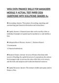 WGU D076 FINANCE SKILLS FOR MANAGERS MODULE 9 ACTUAL TEST PAPER 2026 QUESTIONS WITH SOLUTIONS GRADED A&plus;