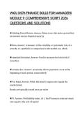 WGU D076 FINANCE SKILLS FOR MANAGERS MODULE 9 COMPREHENSIVE SCRIPT 2026 QUESTIONS AND SOLUTIONS