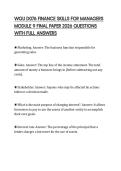 WGU D076 FINANCE SKILLS FOR MANAGERS MODULE 9 FINAL PAPER 2026 QUESTIONS WITH FULL ANSWERS
