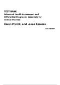 Advanced Health Assessment & Differential Diagnosis 1st Edition Study Guide &ndash; Myrick & Karosas