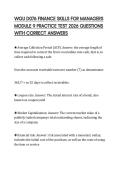 WGU D076 FINANCE SKILLS FOR MANAGERS MODULE 9 PRACTICE TEST 2026 QUESTIONS WITH CORRECT ANSWERS