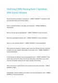 Med Surg 2 WKU Nursing Exam 1 Questions With Correct Answers 