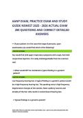 AANP EXAM&comma; PRACTICE EXAM AND STUDY GUIDE NEWEST 2025 - 2026 ACTUAL EXAM 200 QUESTIONS AND CORRECT DETAILED ANSWERS