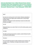 Kentucky Real Estate Terms &vert;&vert;Most Recent Exam Actual  Complete Real Exam Questions And Correct Answers  &lpar;Verified Answers&rpar; Already Graded A&plus; &vert; Guaranteed  Success&excl;&excl; Newest Exam &vert; Just Released&excl;&excl; 2026-2027