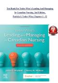 Test Bank For Yoder-Wise&rsquo;s Leading And Managing In Canadian Nursing&comma; 2nd Edition&comma;  Patricia S&period; Yoder-Wise&comma; Chapters 1 - 32