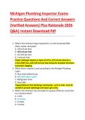 Michigan Plumbing Inspector Exams  Practice Questions And Correct Answers  &lpar;Verified Answers&rpar; Plus Rationale 2026  Q&A&vert; Instant Download Pdf  