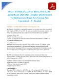 NR 341 COMPLEX ADULT HEALTH EXAM 1 Actual Exam 2026&sol;2027 Complete Questions and Verified Answers Brand New Version Pass Guaranteed - A&plus; Graded