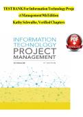 Test Bank for Information Technology Project Management&comma; 8th Edition by Kathy Schwalbe &lpar;All Chapters 1-13&rpar;