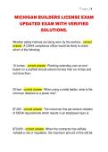 Michigan Builders License Exam Prep &vert; Updated Practice Questions with Verified Solutions