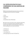 CLC CERTIFICATION PRACTICE EXAM 1 COMPREHENSIVE TEST 2026 QUESTIONS AND SOLUTIONS