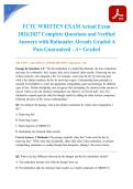 FCTC WRITTEN EXAM Actual Exam 2026&sol;2027 Complete Questions and Verified Answers with Rationales Already Graded A Pass Guaranteed - A&plus; Graded
