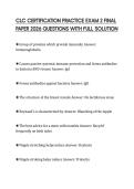 CLC CERTIFICATION PRACTICE EXAM 2 FINAL PAPER 2026 QUESTIONS WITH FULL SOLUTION