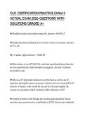 CLC CERTIFICATION PRACTICE EXAM 3 ACTUAL EXAM 2026 QUESTIONS WITH SOLUTIONS GRADED A&plus;