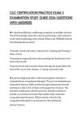 CLC CERTIFICATION PRACTICE EXAM 3 EXAMINATION STUDY GUIDE 2026 QUESTIONS WITH ANSWERS