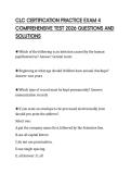 CLC CERTIFICATION PRACTICE EXAM 4 COMPREHENSIVE TEST 2026 QUESTIONS AND SOLUTIONS