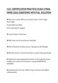 CLC CERTIFICATION PRACTICE EXAM 4 FINAL PAPER 2026 QUESTIONS WITH FULL SOLUTION