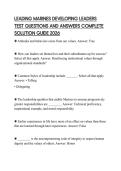 LEADING MARINES DEVELOPING LEADERS TEST QUESTIONS AND ANSWERS COMPLETE SOLUTION GUIDE 2026