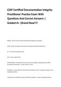 CDIP Certified Documentation Integrity  Practitioner Practice Exam With  Questions And Correct Answers &vert;  Graded A&plus; &vert;Brand New&excl;&excl;&excl;&excl;