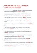 HONDROS NUR 150 - EXAM 2 UPDATED  QUESTIONS AND ANSWERS