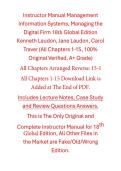 Instructor Manual Management Information Systems&comma; Managing the Digital Firm 18th  Global Edition By Kenneth Laudon&comma; Jane Laudon&comma; Carol  Traver