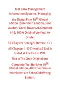 Test Bank Management Information Systems&comma; Managing the Digital Firm 18th Global Edition By Kenneth Laudon&comma; Jane Laudon&comma; Carol Traver