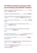 UFT IICRC Exam Questions and Answers &lpar;100&percnt;  Correct Solutions&rpar; Latest 2026&sol;2027 &vert; Gra