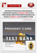 Test Bank for Primary Care&colon; Interprofessional Collaborative Practice &lpar;7th Edition&comma; 2026&rpar; by Terry Mahan Buttaro ISBN&colon;9780323935845 Questions and Answers &vert; Chapters 1&ndash;228 &vert;&vert; Complete A&plus; Guide