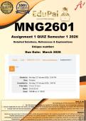 MNG2601 Assignment 1 &lpar;COMPLETE ANSWERS&rpar; Semester 1 2026 - DUE  March 2026