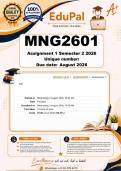 MNG2601 Assignment 1 &lpar;COMPLETE ANSWERS&rpar; Semester 2 2026 - DUE  August 2026
