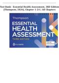 Test Bank - Essential Health Assessment&comma; 3RD edition &lpar;Thompson&comma; 2026&rpar;&comma; Chapter 1-24 &vert; All Chapters