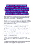 WGU D118 ADULT PRIMARY CARE OBJECTIVE ASSESSMENT FINAL EXAM NEWEST 2026-2027 COMPLETE QUESTIONS WITH CORRECT DETAILED ANSWERS