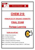CHEM 219&colon; Principles of Organic Chemistry Final Exam Practice &vert; Portage Learning &vert; Latest Update 2026 &vert; Verified Questions & Answers &vert; Graded A&plus;