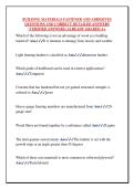 BUILDING MATERIALS FASTENER AND ADHESIVES  QUESTIONS AND CORRECT DETAILED ANSWERS  &lpar;VERIFIED ANSWERS&rpar; ALREADY GRADED A&plus;