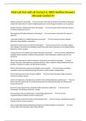 Med Lab Test with all Correct & 100&percnt; Verified Answers &vert;Already Graded A&plus;