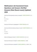 Mathnasium Job Assessment Exam  Questions and Answers &lpar;Verified  Answers&rpar; Most Recent exam&vert;&vert; Updated  2026 