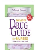 TEST BANK FOR Davis's Drug Guide for Nurses Nineteenth Edition by April Hazard Vallerand&comma; Cynthia A&period; Sanoski&period; ISBN&colon; ISBN&colon;9781719652926 COMPLETE GUIDE ALL CHAPTERS COVERED 100&percnt; VERIFIED A&plus; GRADE ASSURED&excl;&excl;&excl;&excl;&excl;NEW LATEST UPDATE&excl;&excl;&excl;&excl;&excl;