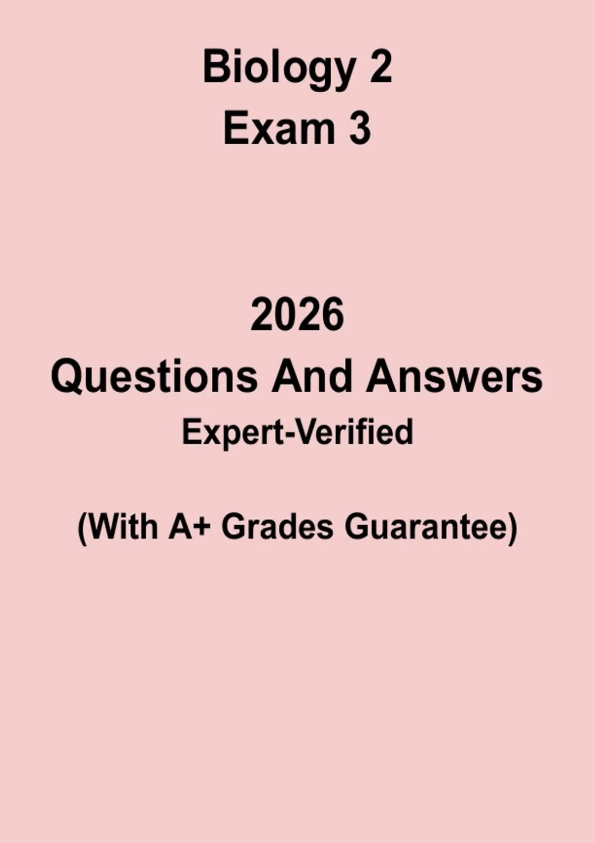 Biology 2 Exam 3 Study Guide PDF | General Biology II Review & Practice ...